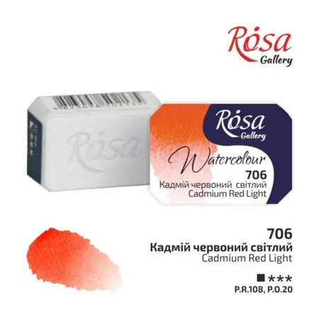 Akvarelové barvy Rosa 2,5ml 706 cadmium red light